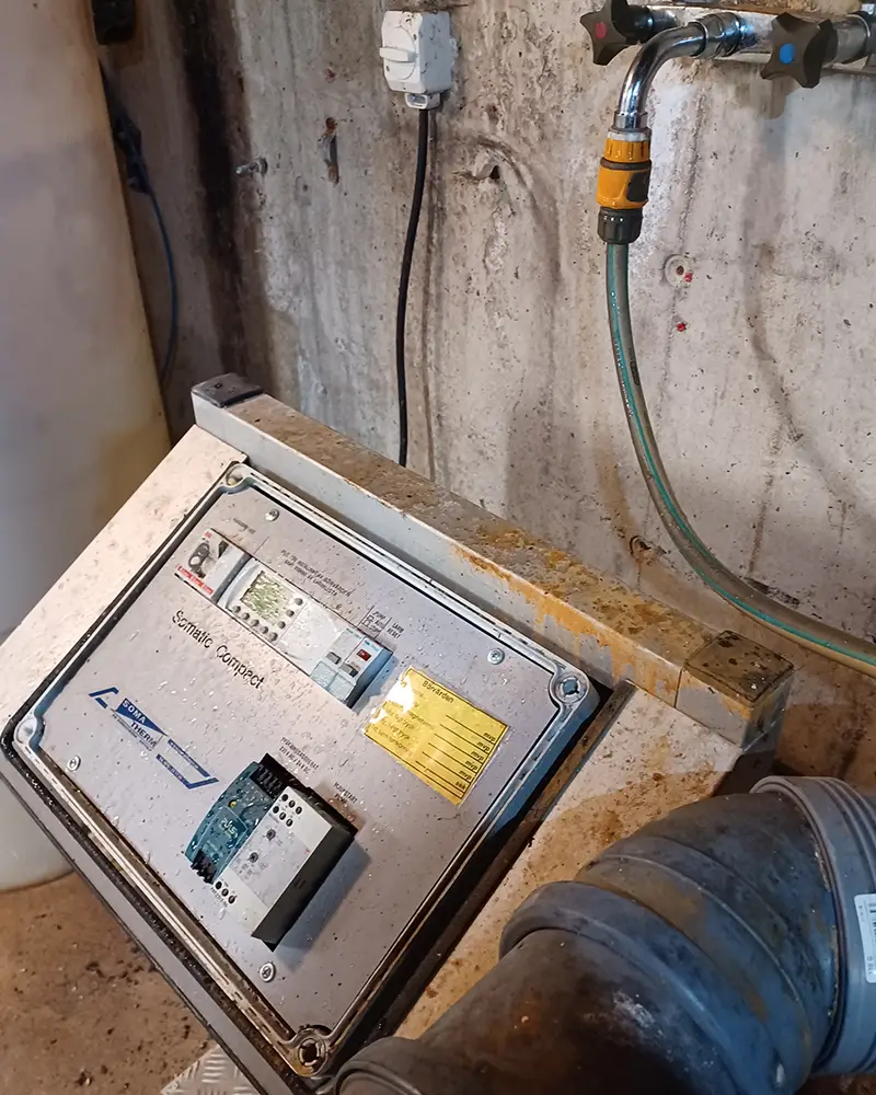 Vattenanslutning för nära elaggregat